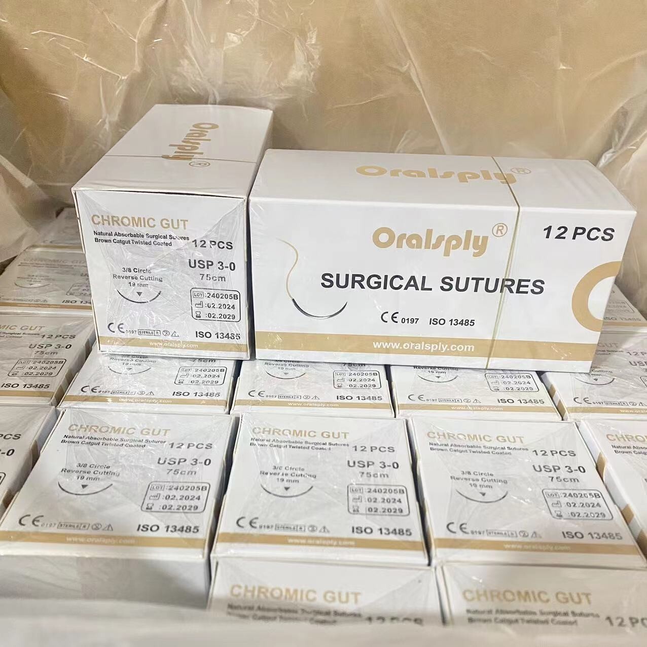 12 Boxes Sutures CHROMIC GUT 3-0/4-0 for Veterinary Practice Training Use Only