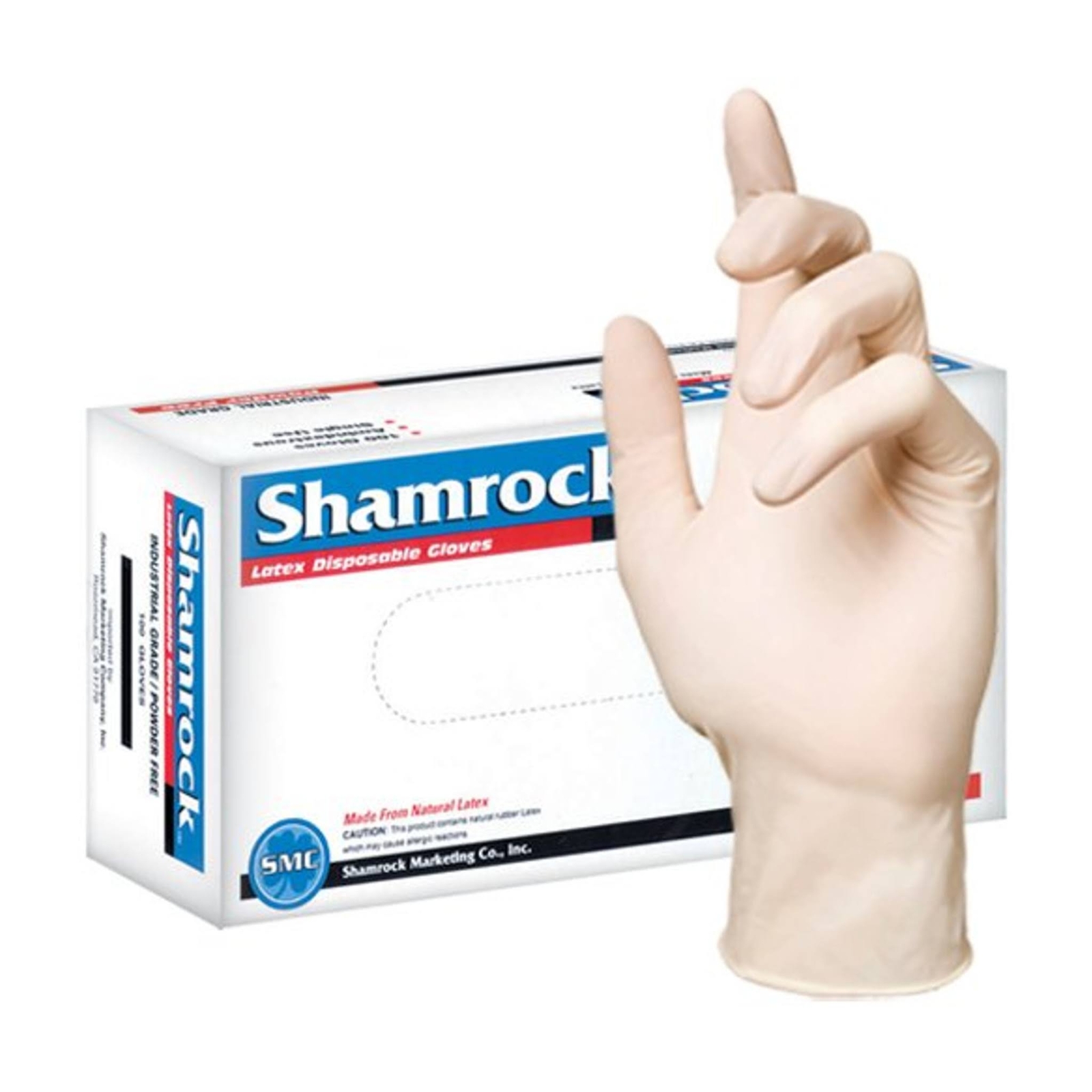 Shamrock Latex Hand Gloves Disposable Gloves Powder Free – 1 box of 100 gloves