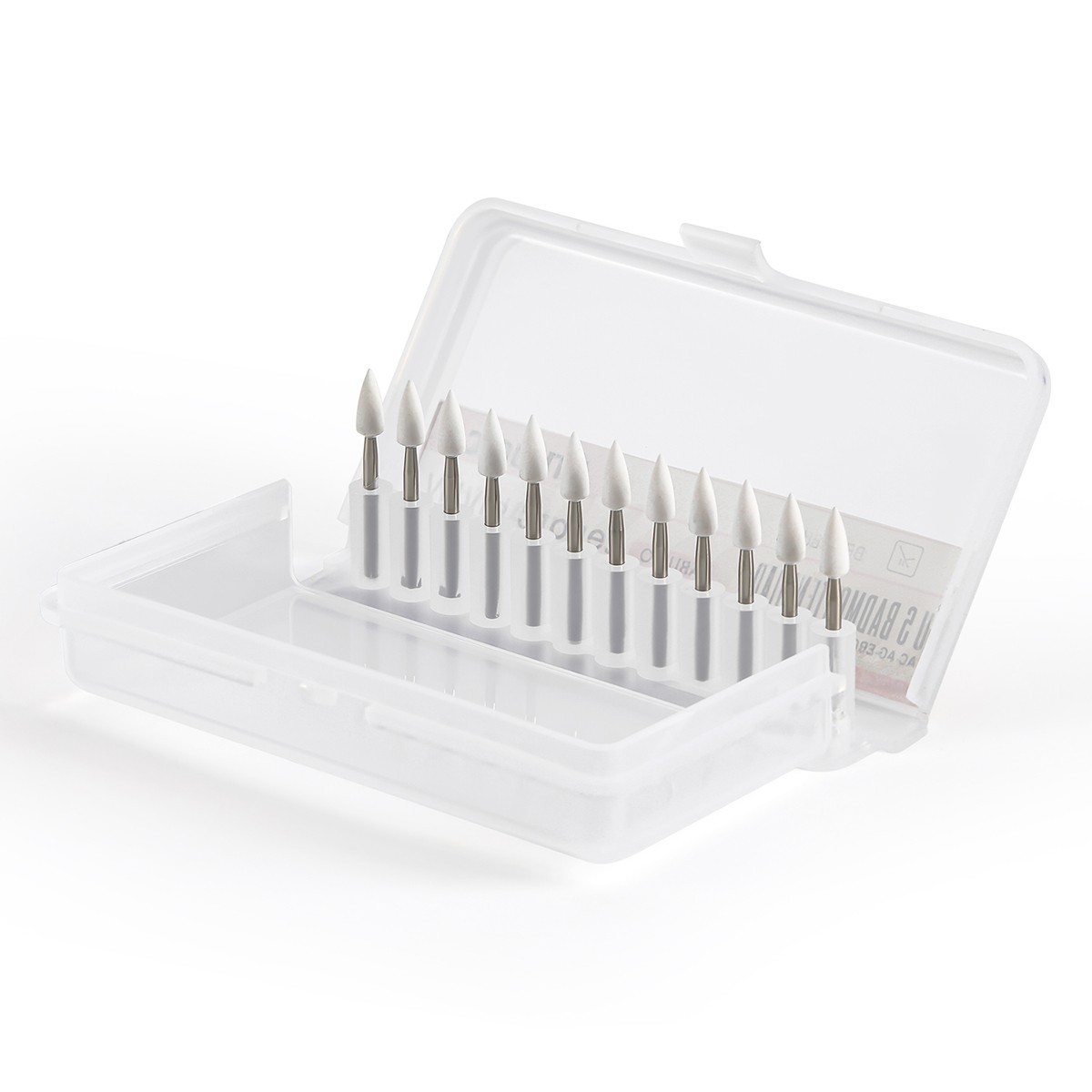 AZDENT Dental Flame White Stone Polishing FG Burs 12/pk Abrasion