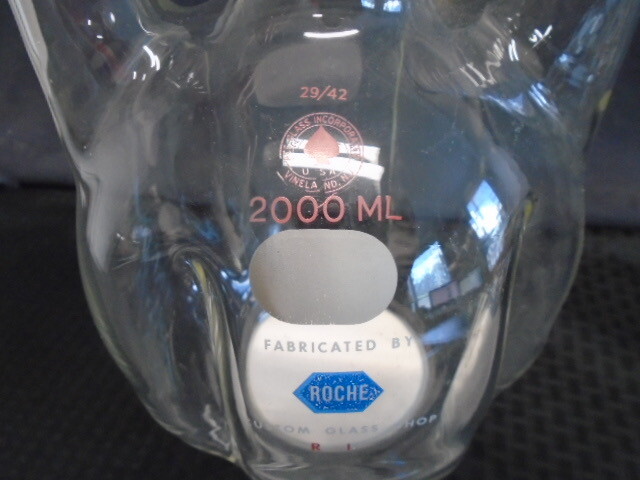 ROCHE ACE Glass 2000mL 29/42 3-Neck Fritted Morton Indented Reaction Vessel