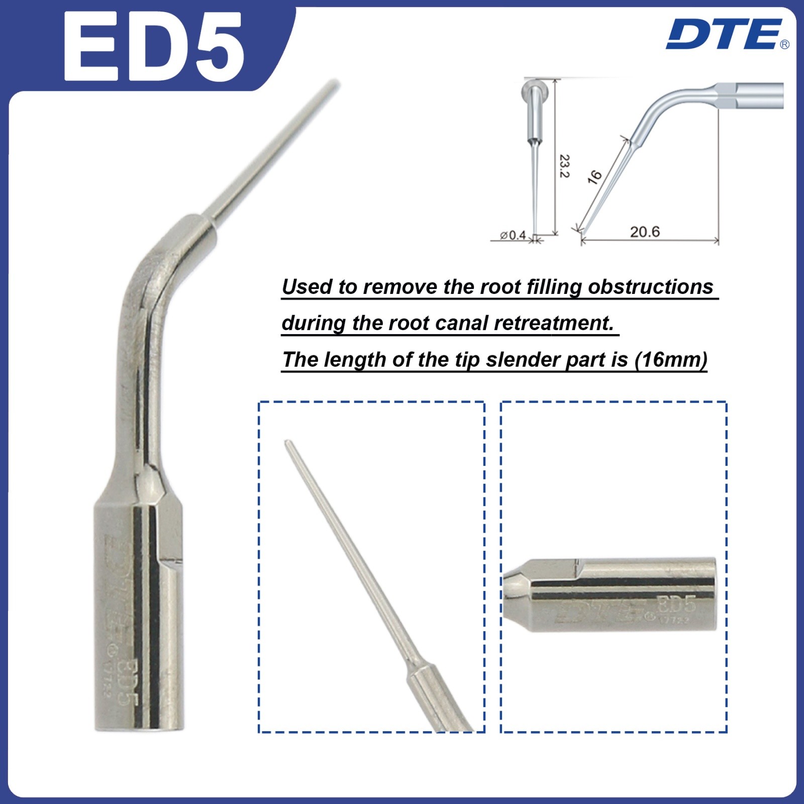 Woodpecker DTE Dental Ultrasonic Scaler Tips ED Endo Tips Fit NSK SATELEC ACTEON