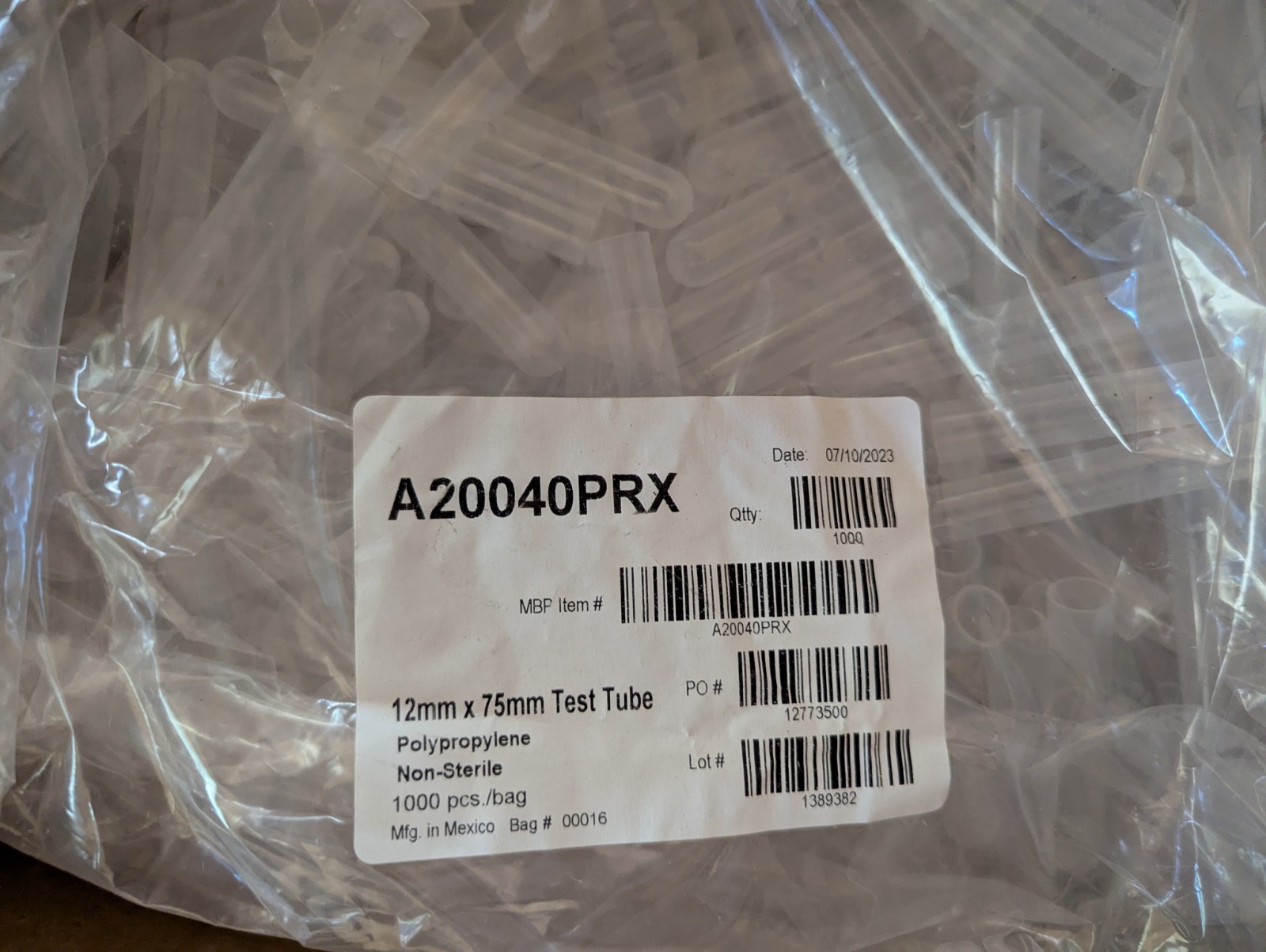 1000 Thermo Scientific 12×75mm Polypropylene Test Tubes Lab Sample Culture Tubes