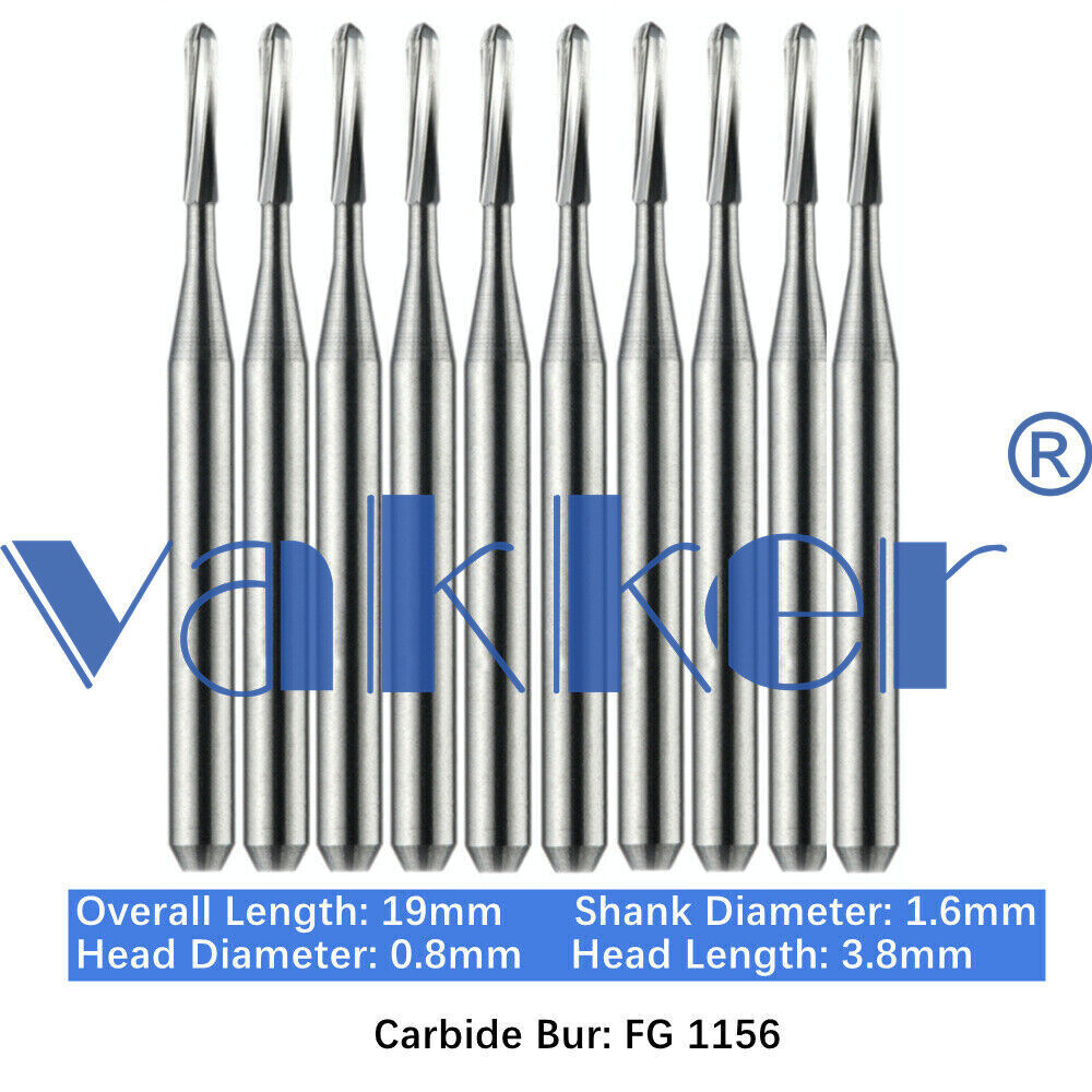 10/Pack 21mm Dental Tungsten Carbide Friction Grip Long Carbide Burs High Speed