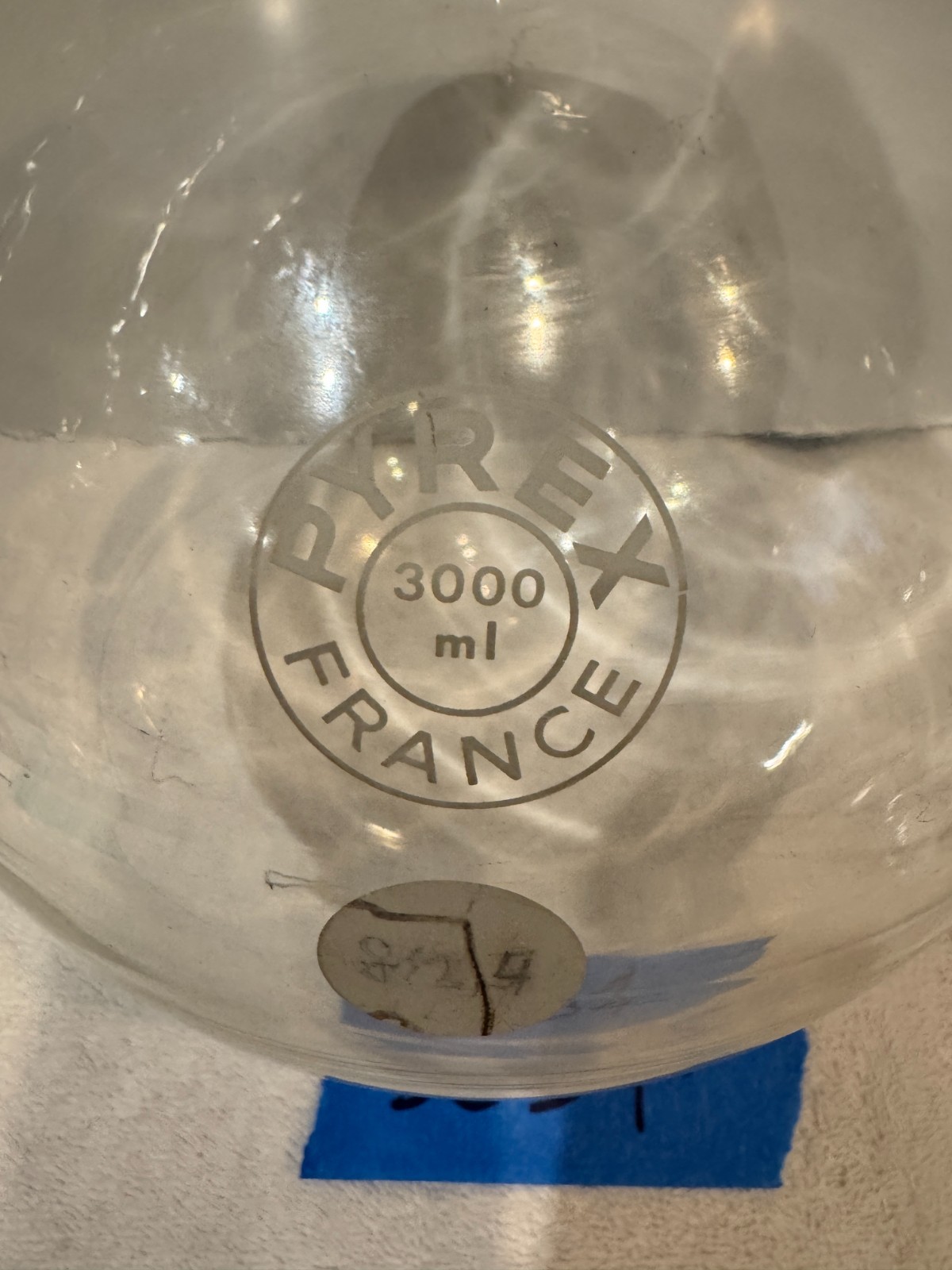 3000 ml Pyrex (France) Single Neck Round Bottom Boiling Flask