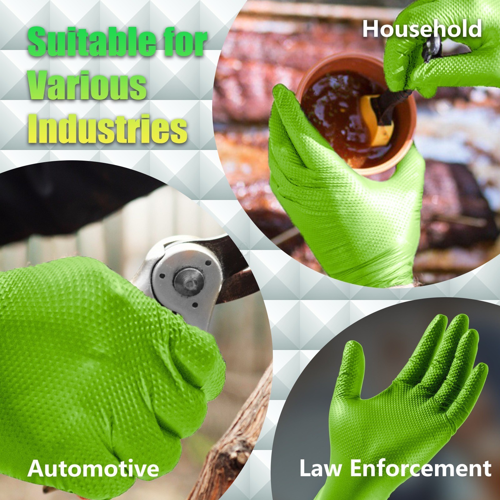 100-Count Heavy-Duty Industrial Nitrile Gloves: 8 Mil & Latex-Free (Large)