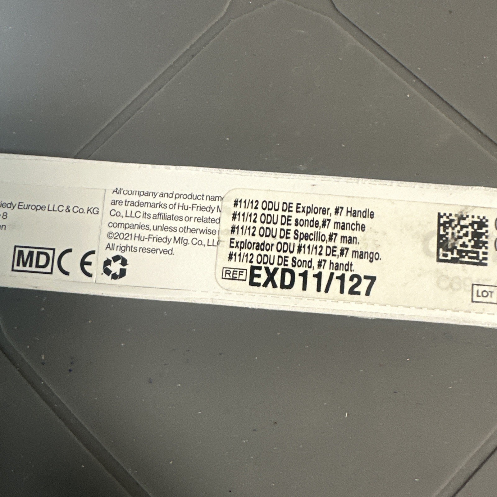 Hu-Friedy EXD11/127 Double End #11/12 Dental Explorer ODU #7 Satin Steel Handle