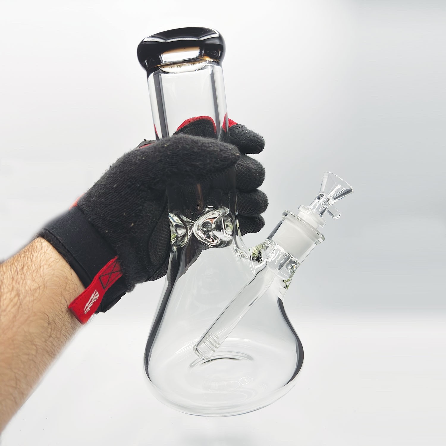 9MM THICK Wall 10 INCH Bong Pipe Clear Glass Beaker Hookah USA