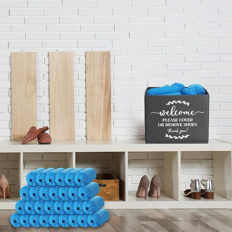 200 Disposable Shoe Covers W/ Storage Box Indoor Outdoor Cleanliness Solution US