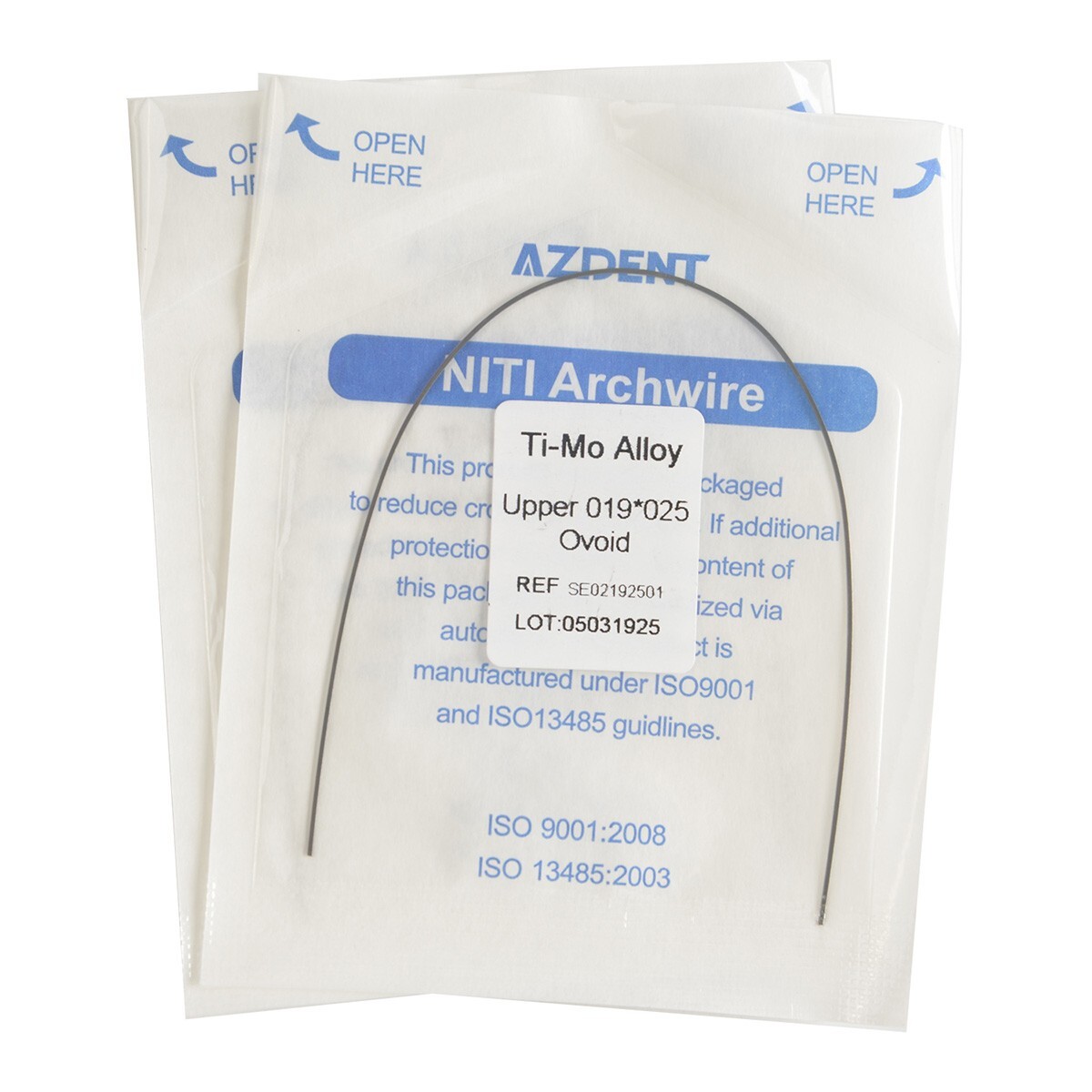 10 Packs AZDENT Dental Orthodontic TMA Alloy Rectangular Arch Wires 19X25 Upper