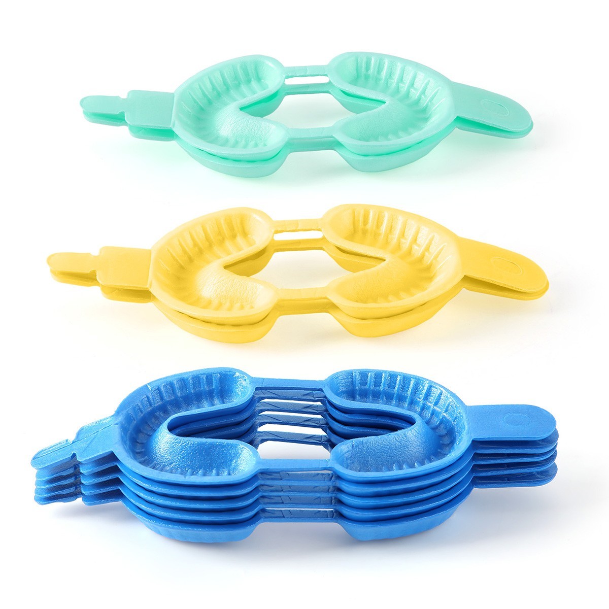 Bandejas desechables de flúor dental de doble arco para gel de espuma