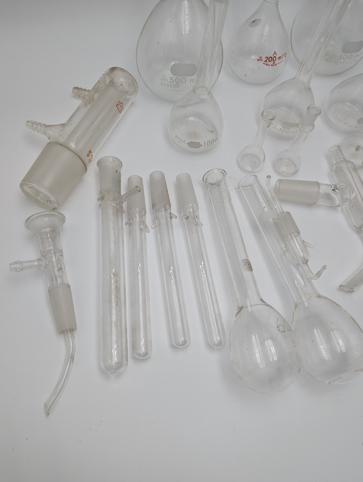 22 Piece Lot Lab Glassware PYREX 500-10 mL Boilng Flasks Scientific Equipment