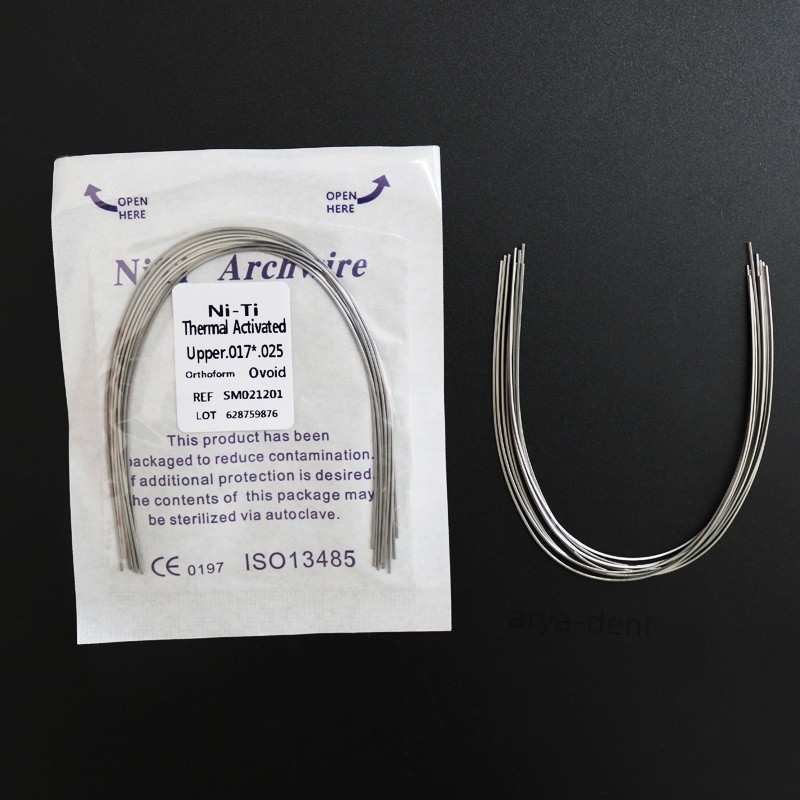 Dental Ortho Niti Ovoid Form Round Rectangular Arch Wire Thermal Activated Arcs