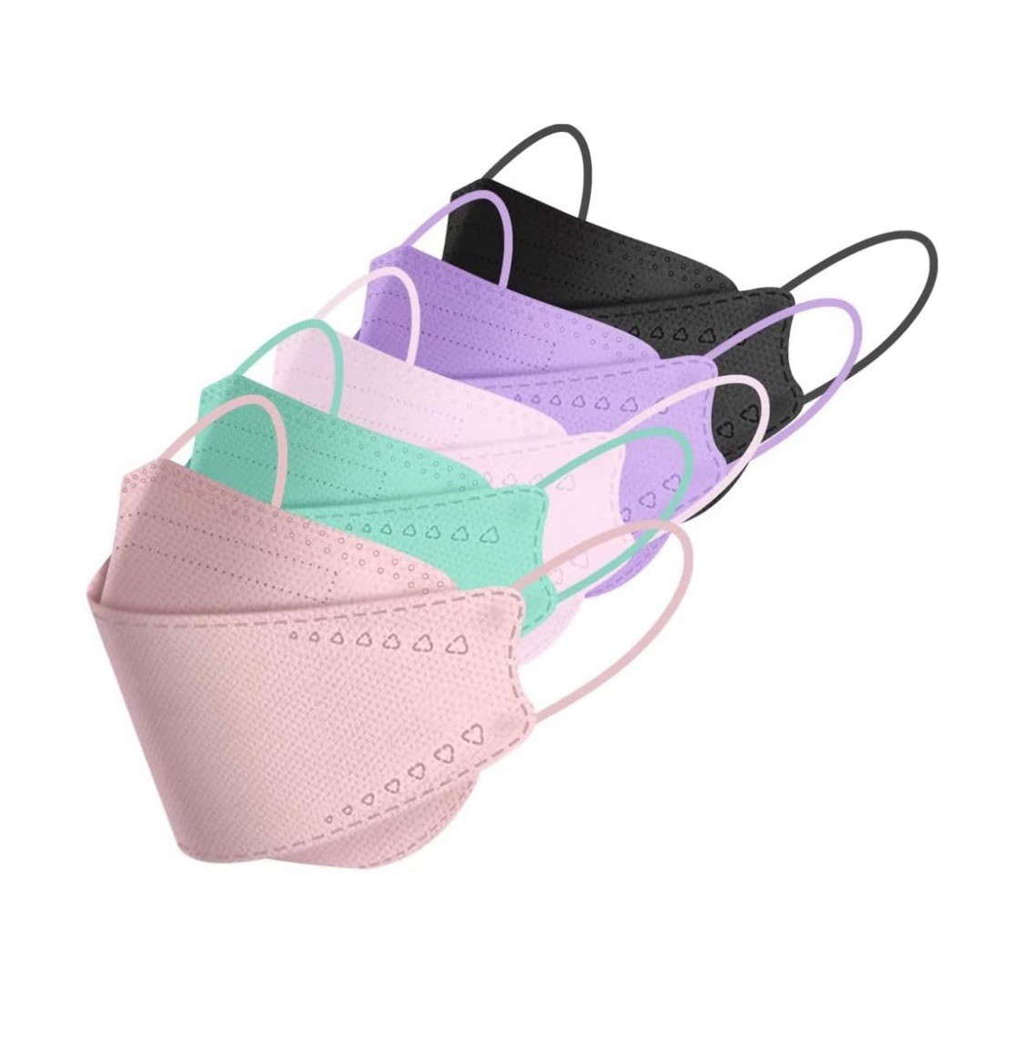 50PCS Muticolor Blush KF94 Mask Fish Type4 Layer Protective Face Masks 3D Mouth