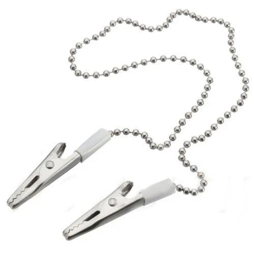 Dental Premium Metal Chain Bib Napkin Holder Clip Flexible Crocodile Clip 40cm
