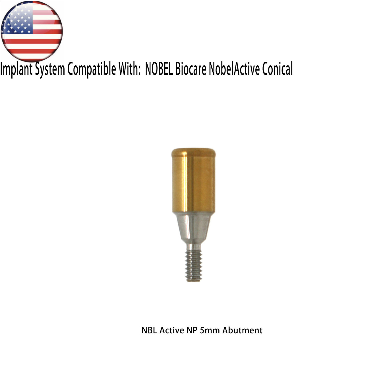 Locator Abutment for Nobel Active Biocare Conical Connection NP/RP 1-5mm Height