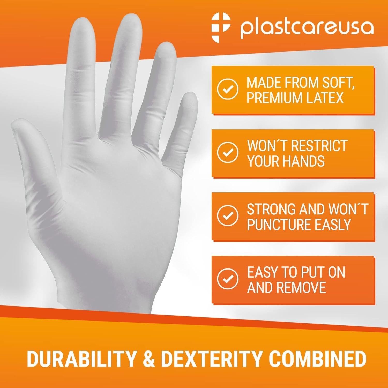 Ambidextrous Powder-Free Latex Exam Gloves: 100/1000 Count with Textured Grip