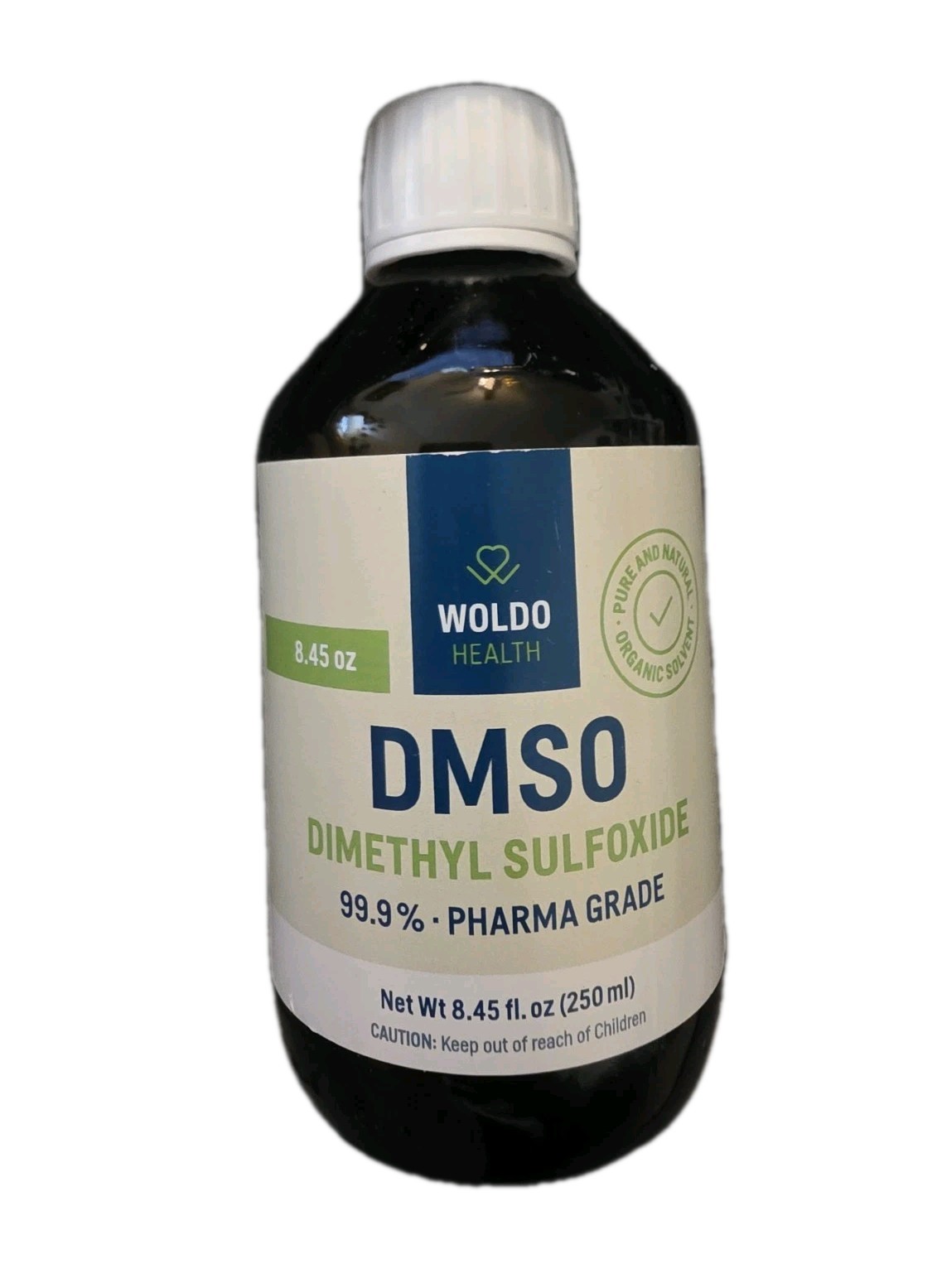 WOLDO HEALTH DMSO Dimethyl Sulfoxide Pharma Grade Organic Solvent 8.45oz 05/2028