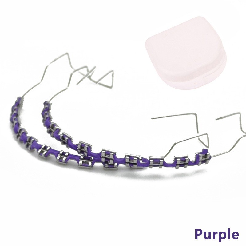 1Pair Fake Braces Colorful Brackets For Teeth Temporary Metal Wires Decoration