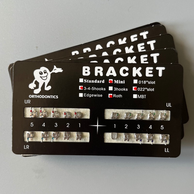 1-200Set Dental Orthodontic Metal MIM Monoblock Brackets Mini Roth 022 345 hooks
