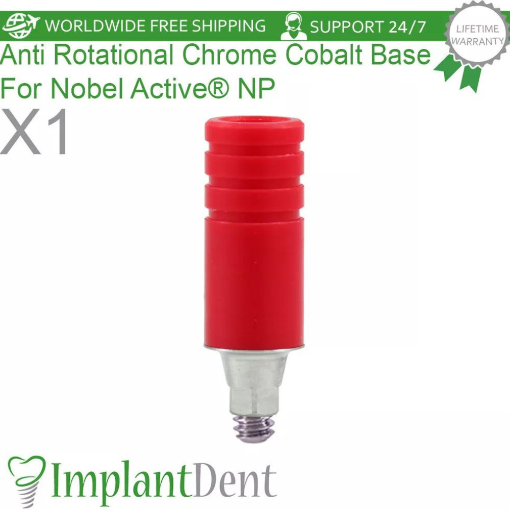 1x Dental Anti Rotational Chrome Cobalt Base Narrow Platform Conical Hex 2.25mm