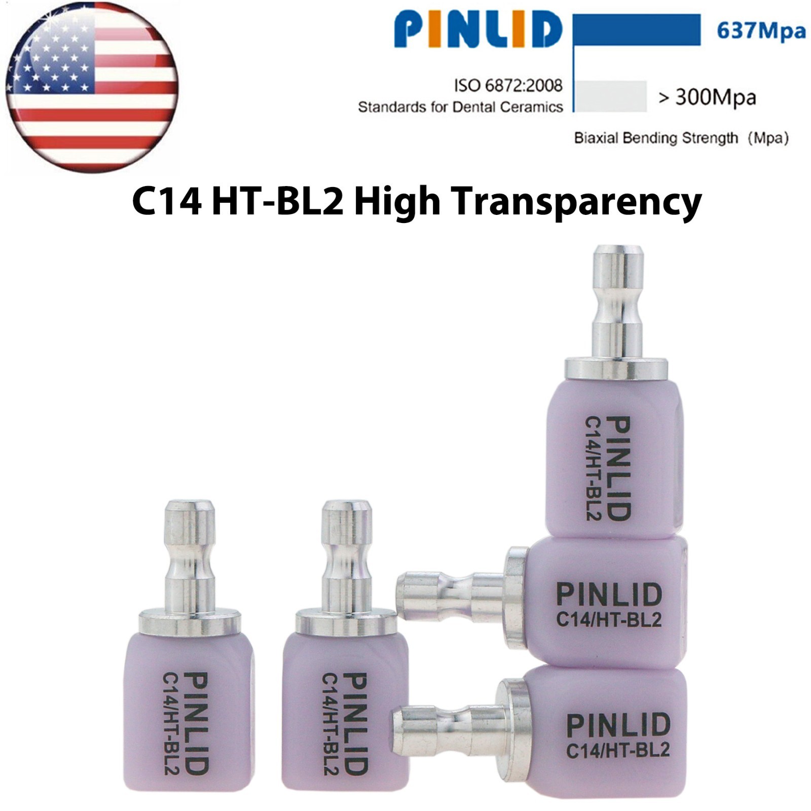 US C14 HT High Transparency Glass Ceramic Block Lithium Disilicate CAD/CAM Cerec