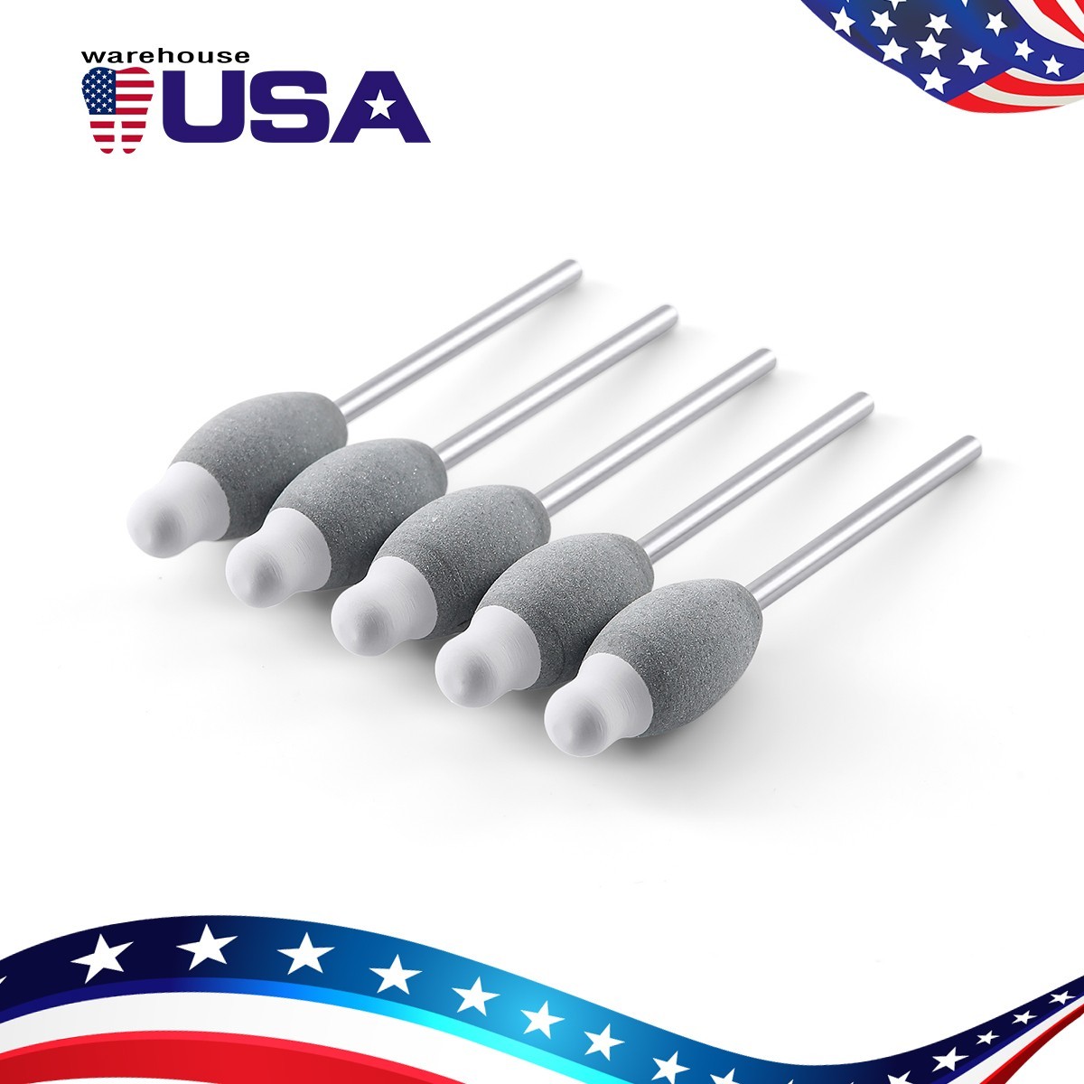 5pcs Dental Zirconia Silicone Polishing Morphology Wheel Trimming Kit HP2.35mm
