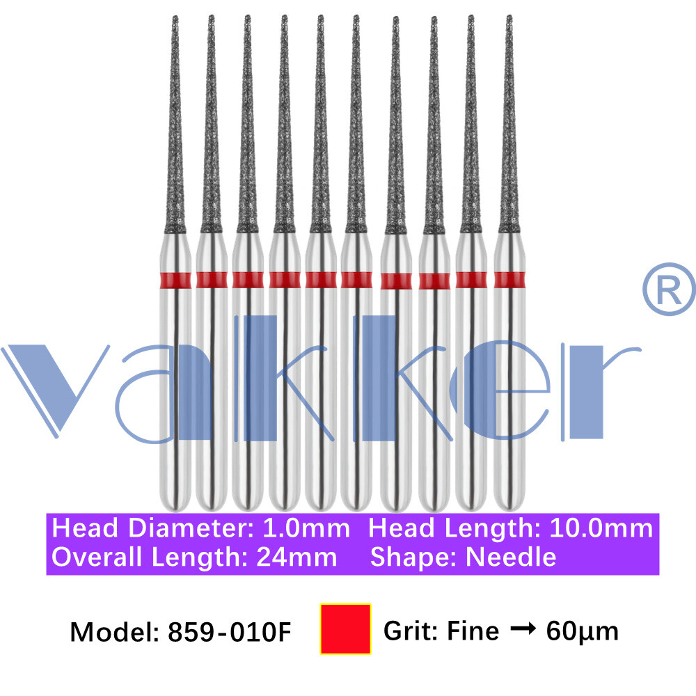 10pc Diamond Bur Shape Needle Diamond Burs for Handpiece Fine Medium Coarse