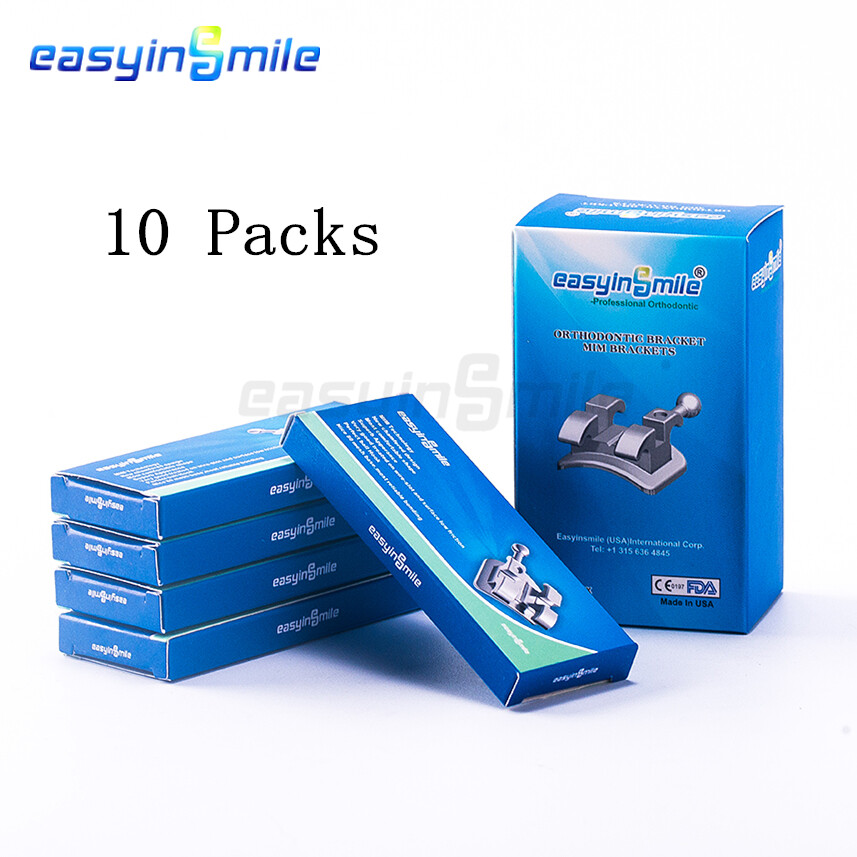 10Packs of EASYINSMILE Mini Metal Orthodontic Bracket Roth/MBT 022/018 Available
