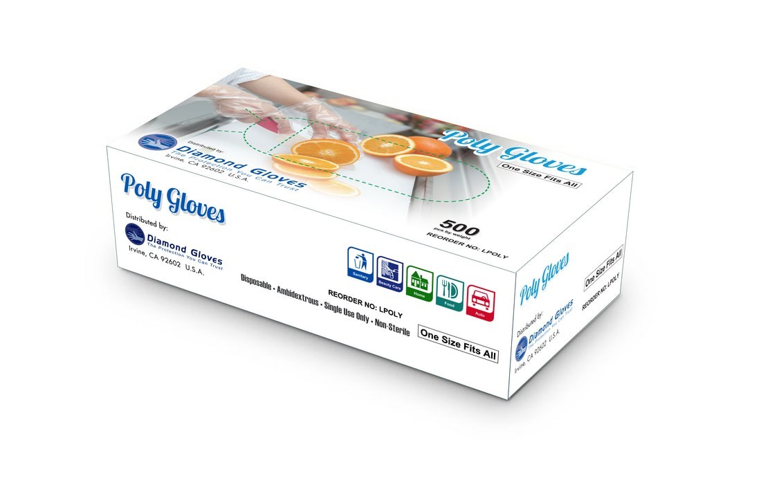 5000 PCS Clear Polyethylene Disposable Gloves, Food Safe, 10×500 Bulk Pack