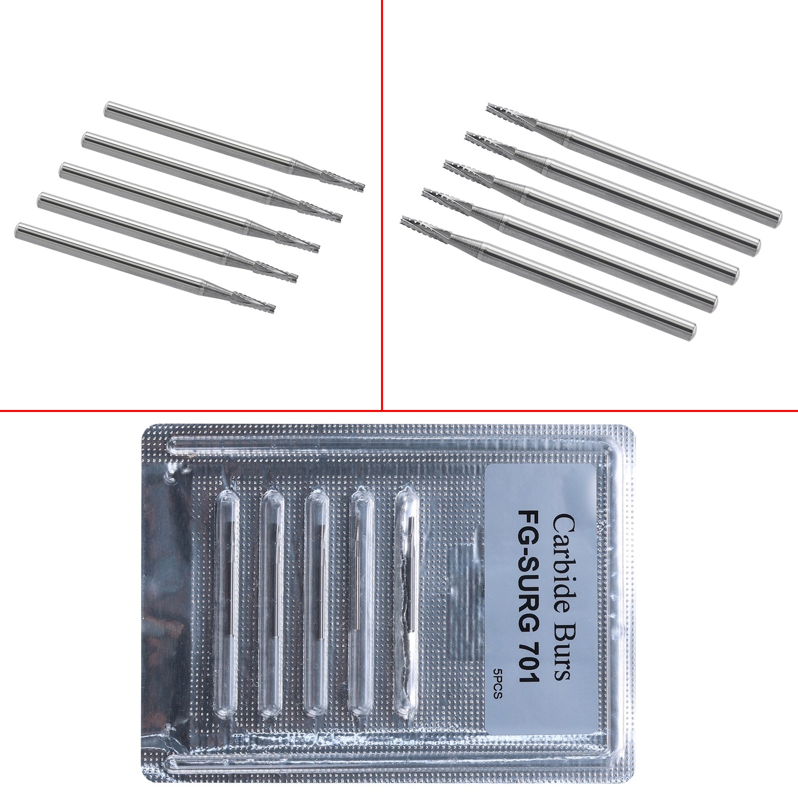 Dental Surgical Length Burs 701 High Speed Long Shank Carbide FG 5pcs/pack fo