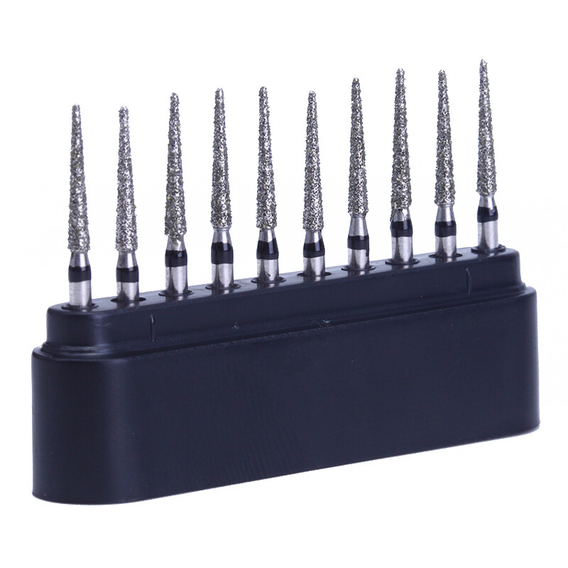 10pc/kit AZDENT Dental Diamond Burs High Speed Handpiece Friction Grip 20 Types