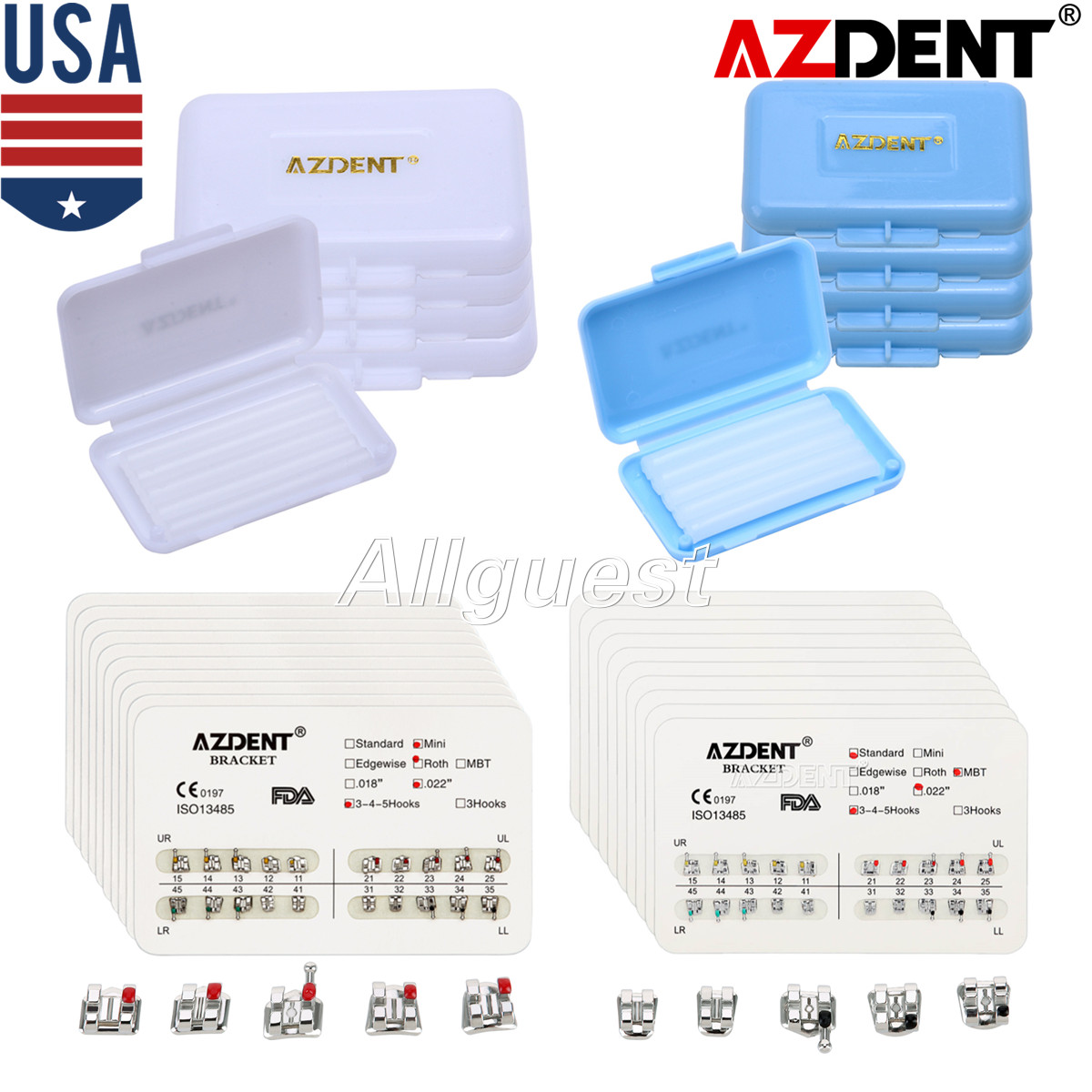 USA AZDENT Dental Orthodontic Metal Brackets Braces/Orthodontic Scented Wax