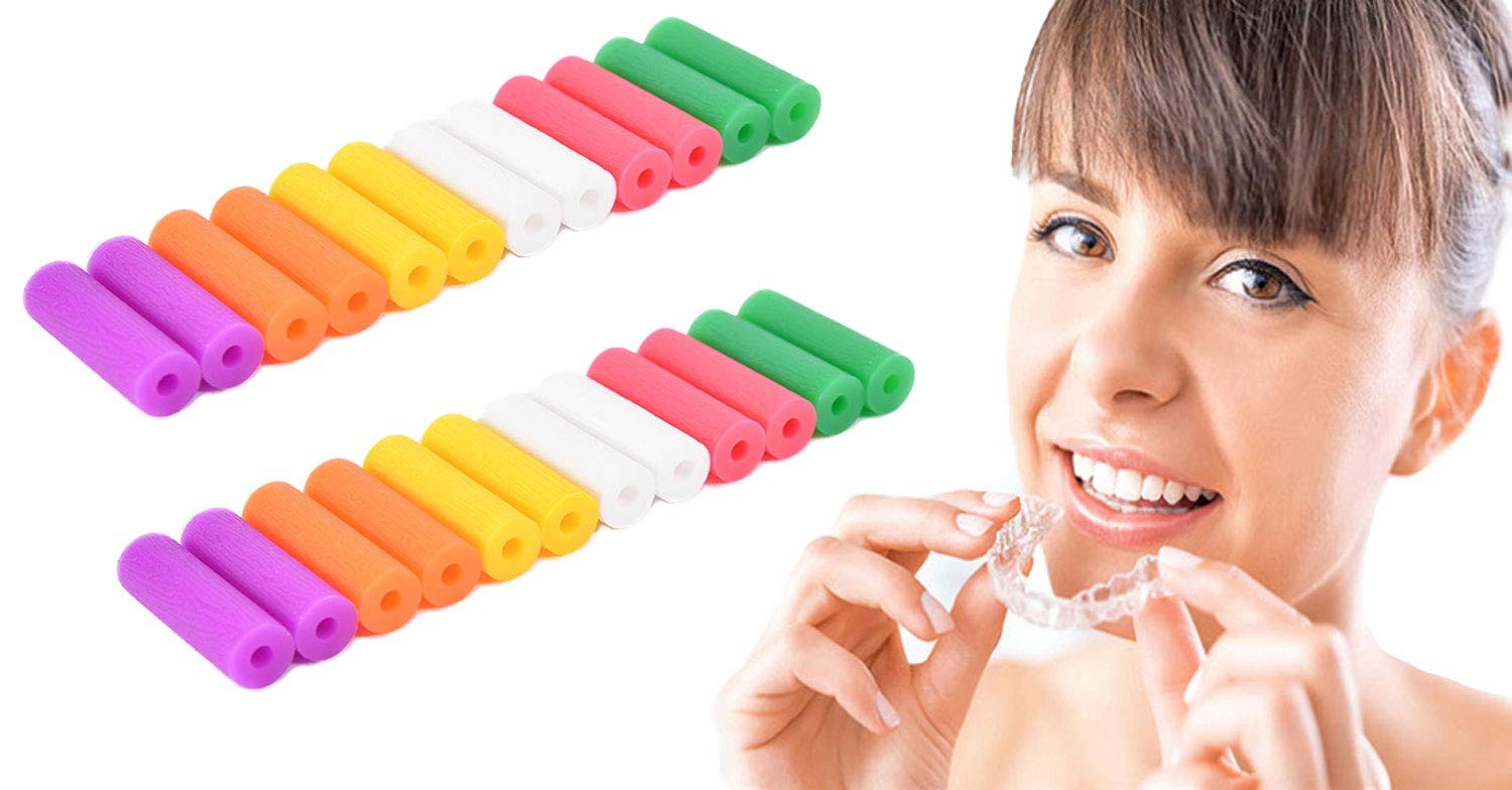 24 Pcs Colorful Orthodontic Aligner Chewies for Aligner Chompers Aligner Tray…