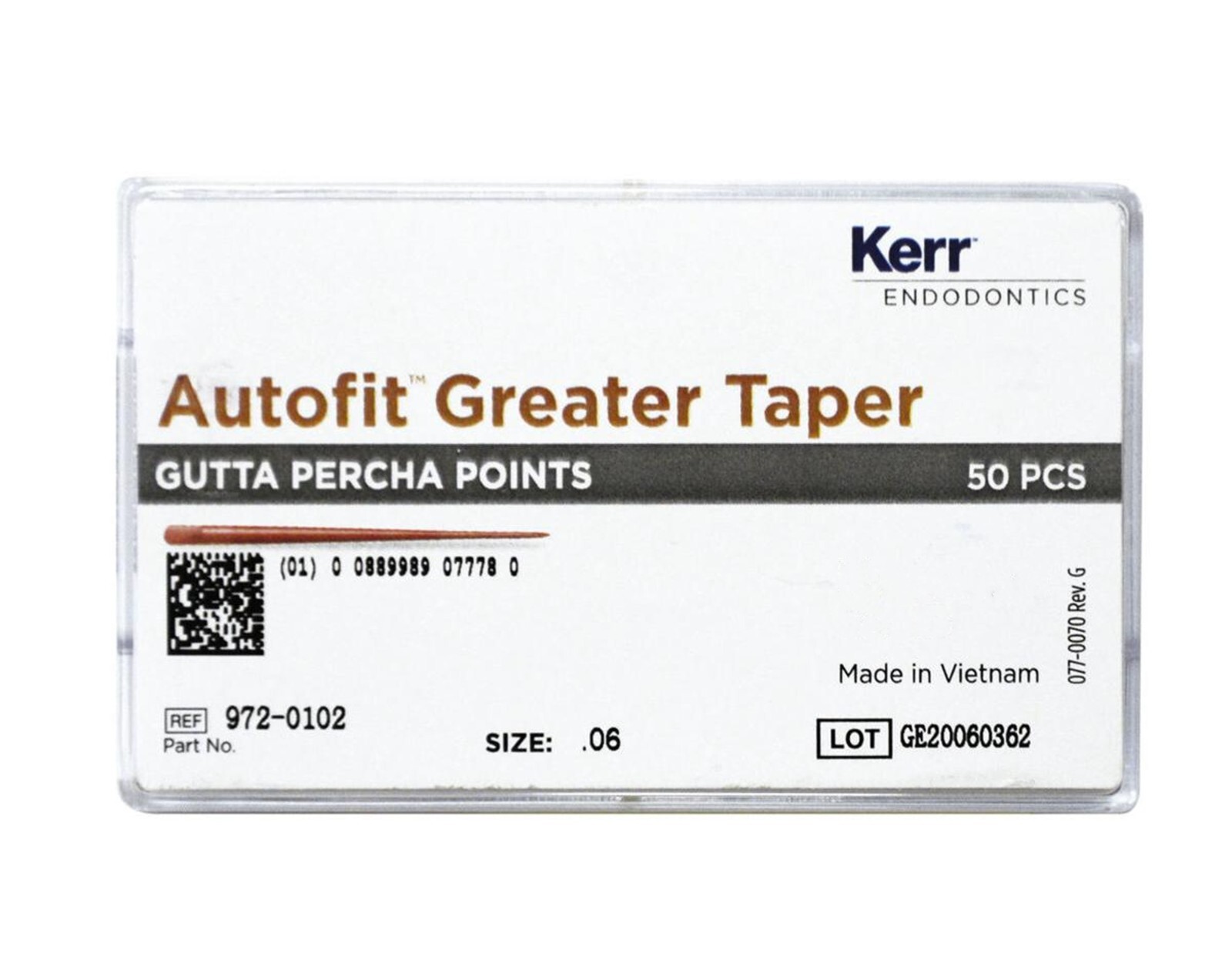 *50-Pieces* Kerr Autofit Greater Taper Size-.06 Gutta Percha Points 972-0102