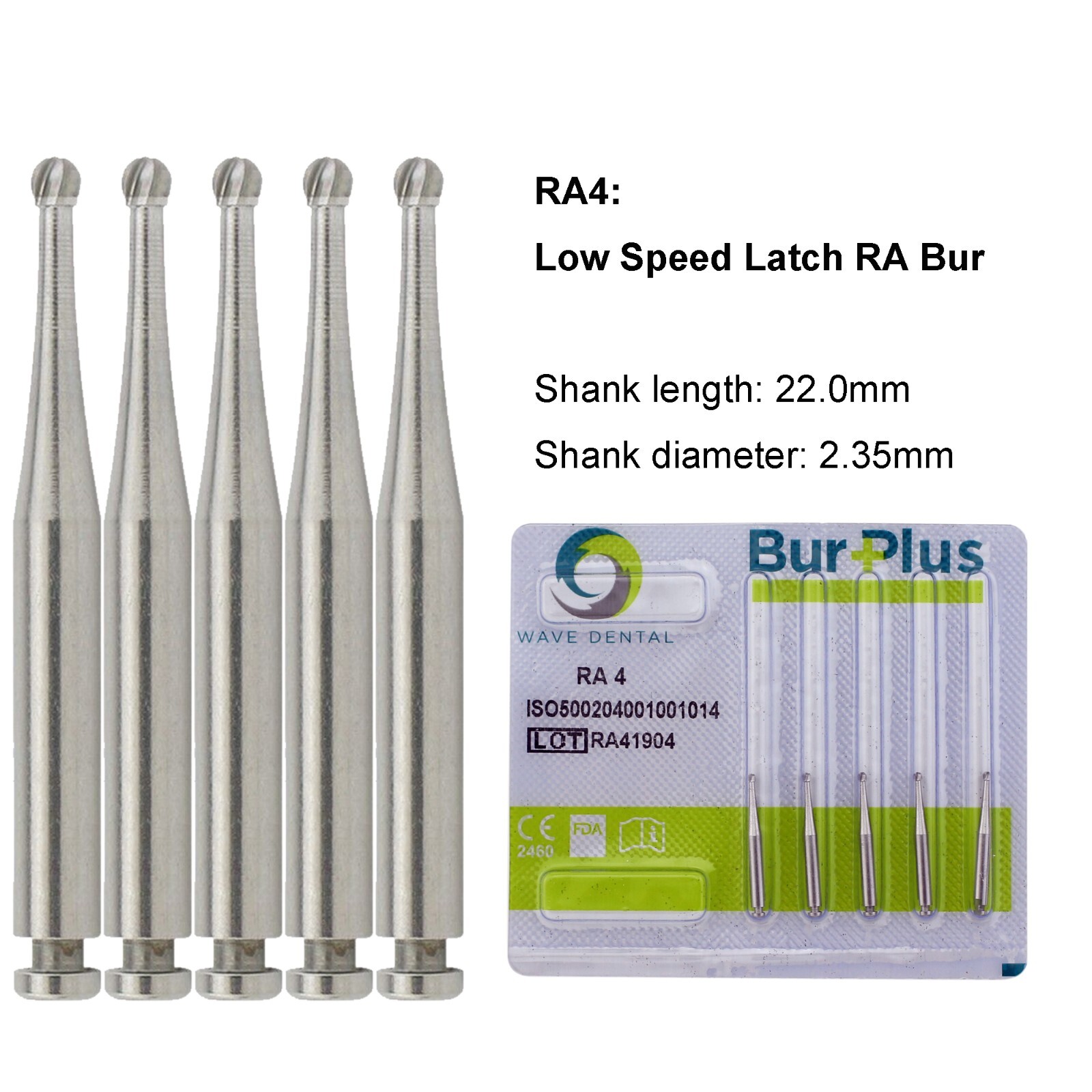 WAVE Dental Round Burs Carbide Latch Burs RA 1 2 3 4 5 6 7 8 LA Slow Speed PRIMA