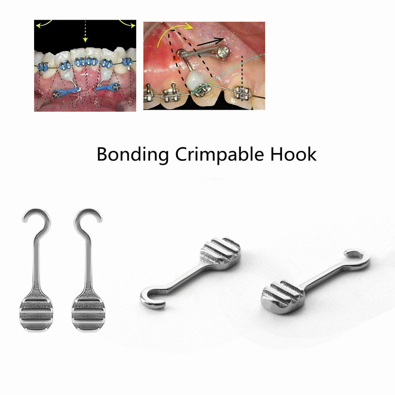10 Pcs/Bag Dental Orthodontic Bonding Crimpable Hook Adhesive Hooks Arch Wire