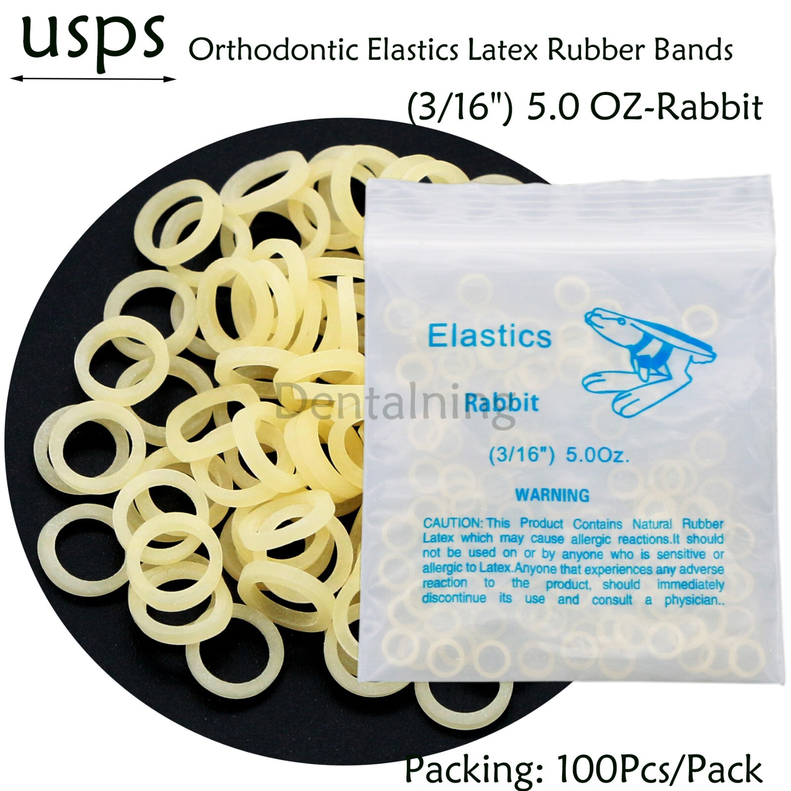 US Dental Ortho Elastics Latex Braces Orthodontic Rubber Bands 3.5 5.0 6.5 OZ