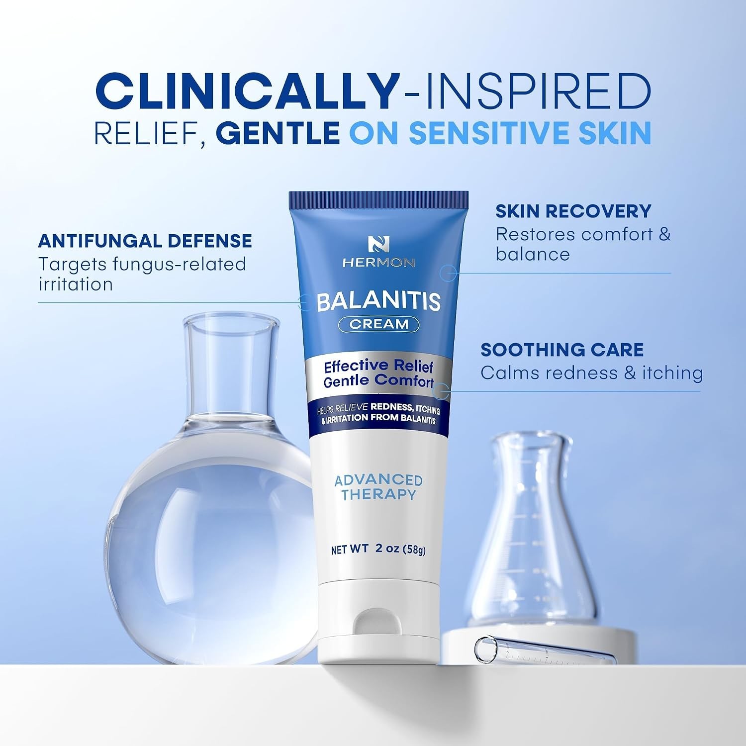 Balanitis Treatment for Men Relief Kit: Soothing Cream 2oz & Clotrimazole 1% …