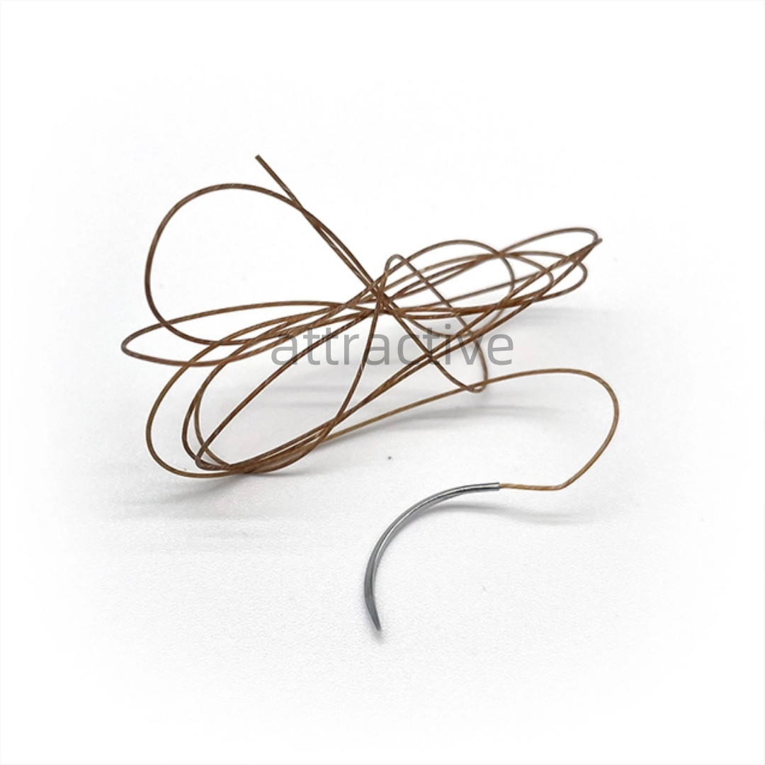 Absorbable Dental Surgical Suture CHROMIC GUT 3-0 Brown 75cm 3/8 Reverse Cutting