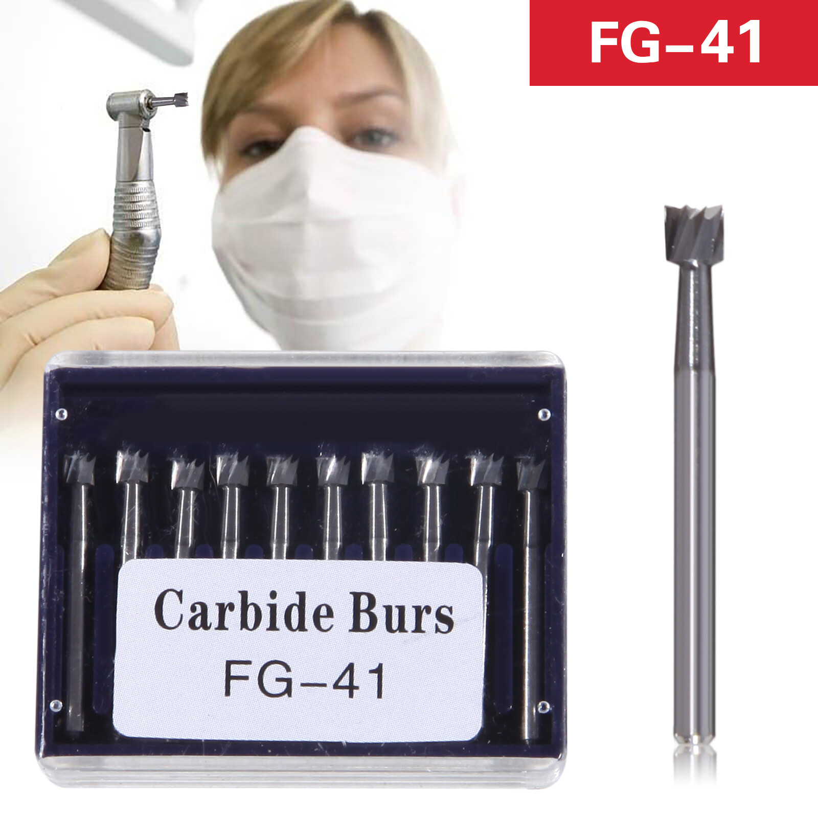Dental Tungsten Carbide Bur FG Inverted Cone Burs FG-41 For High Speed Handpiece