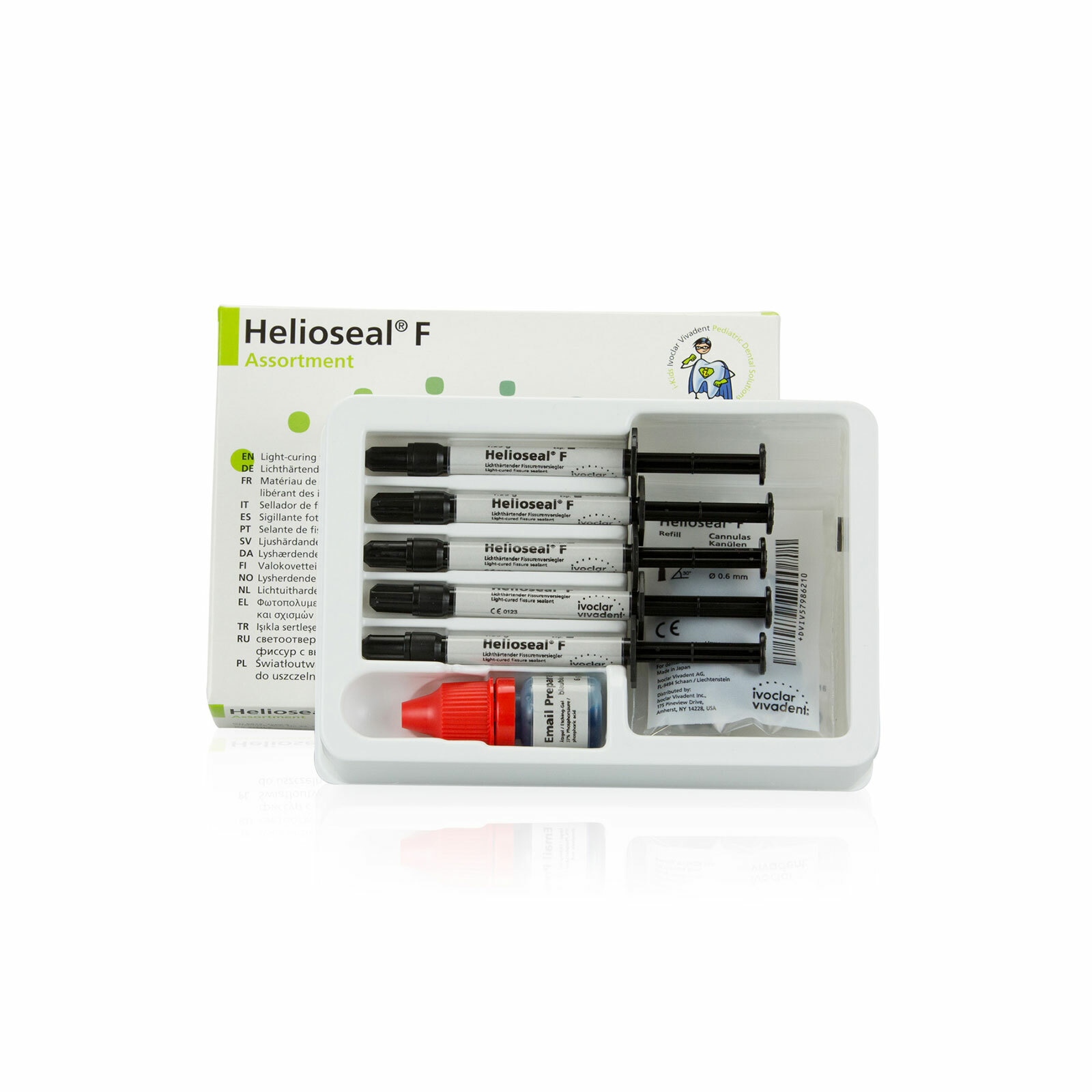 *1-Pack* Ivoclar Vivadent Helioseal F Assortment 1.25g Refills 20 Tips 558518