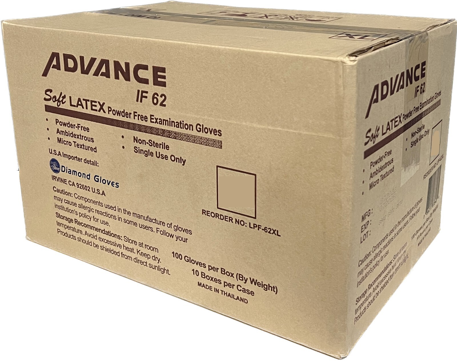 Latex Medium Exam Gloves White 6mil Medical Powder Free 10x100pcs/Bx