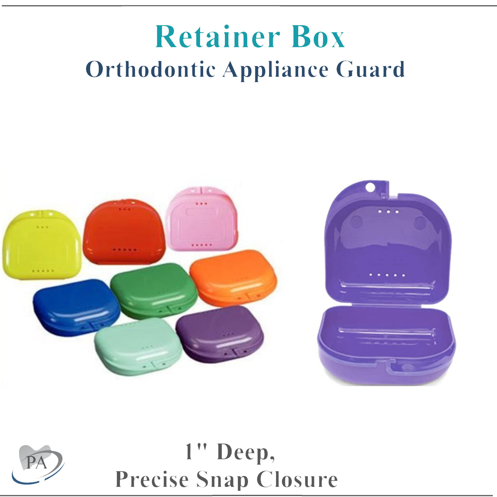 Dental Orthodontic Retainer Denture Storage Case Box Mouthguard Case, Upto 200Cs