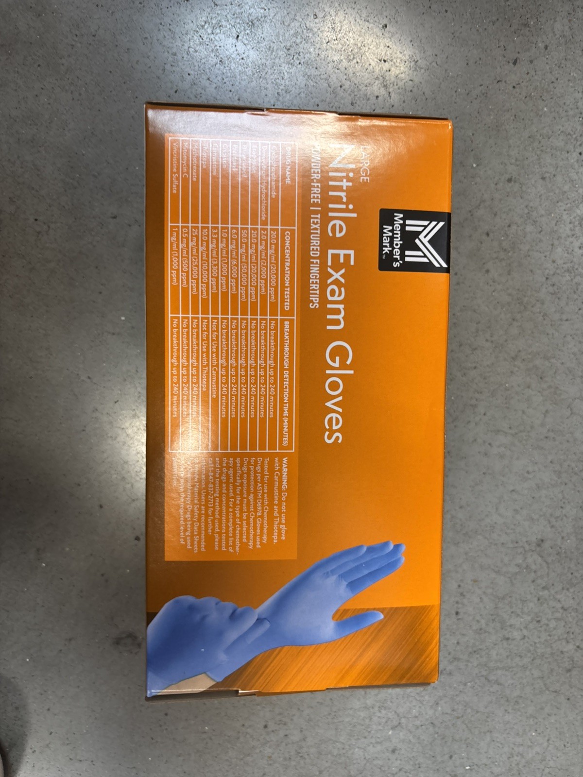 Member’s Mark Nitrile Exam Gloves Large 200 Count