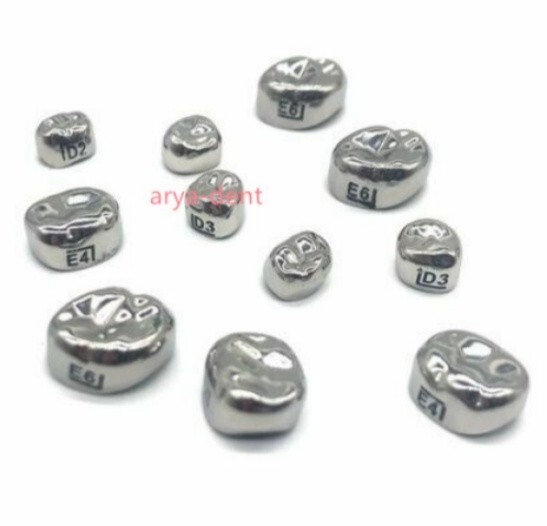 5pcs/box Dental Kids Crown Stainless Steel Primary Pediatric Teeth Molar Crowns
