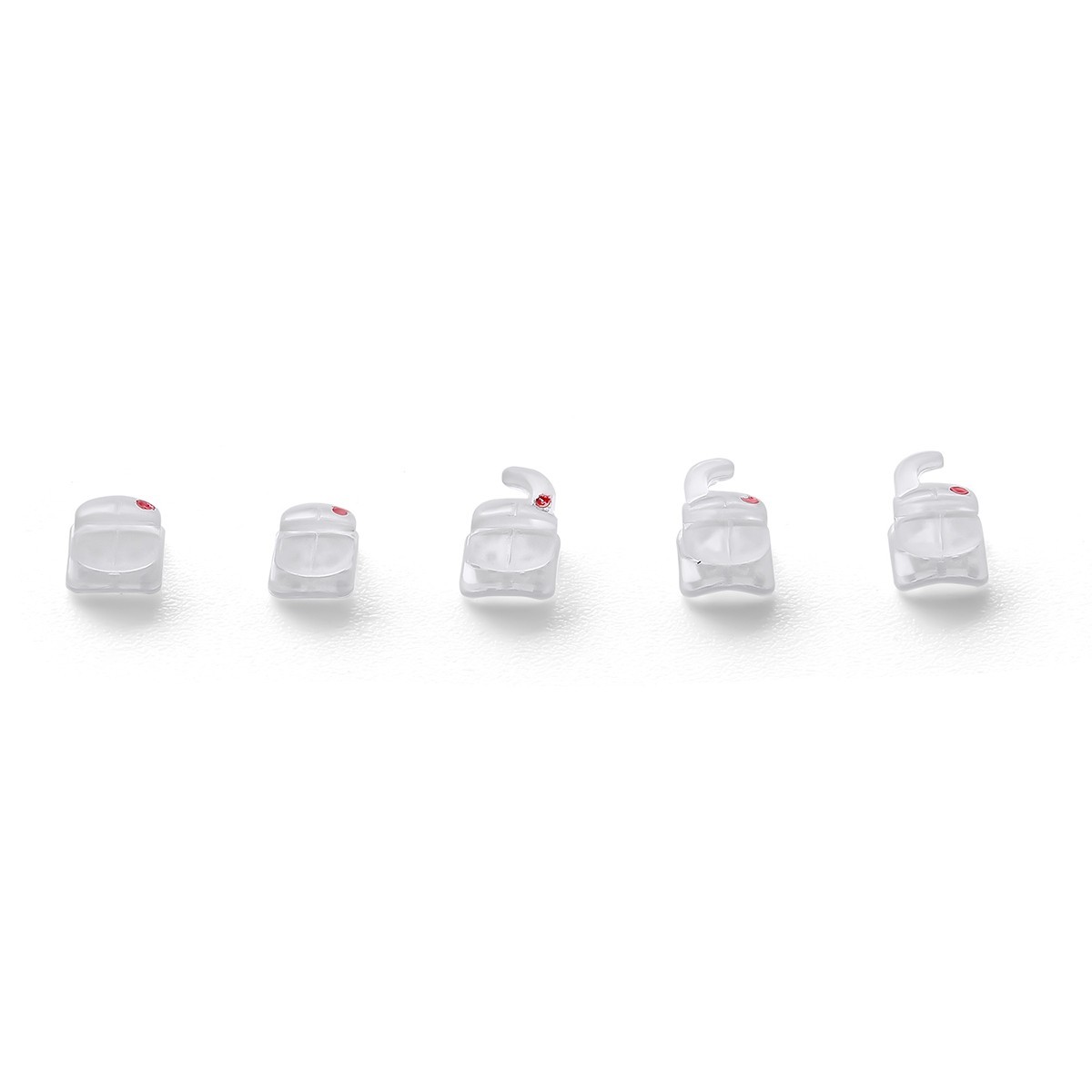 Mid-axis Dental Orthodontic Ceramic Clear Braces Brackets Roth 0.022 Hooks 345