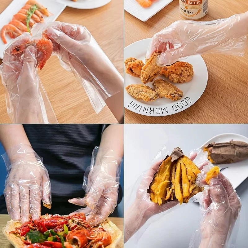 100-500 Count Disposable Poly Plastic Gloves for Cooking, Food Prep and Food