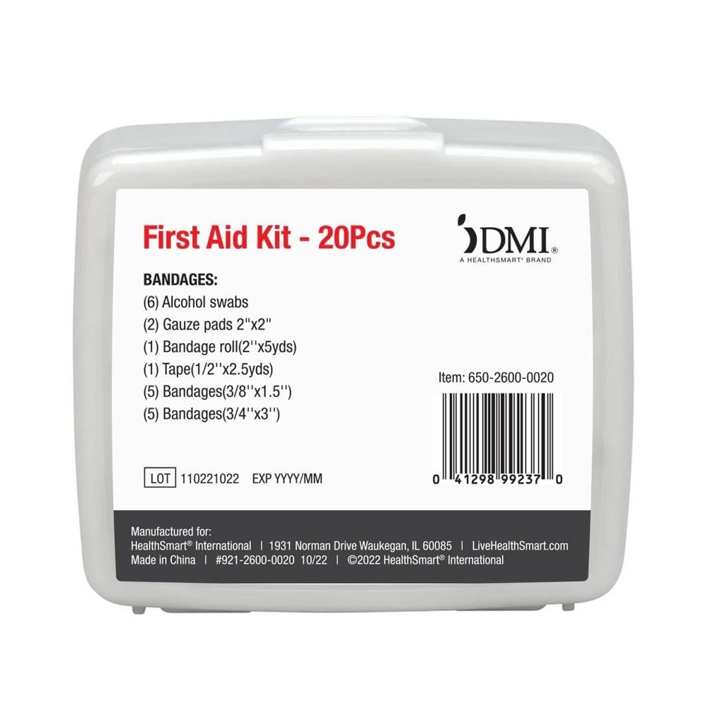 Dmi First-Aid Kit Mini 20-Piece Kit Small And Compact All-Purpose Use For Minor