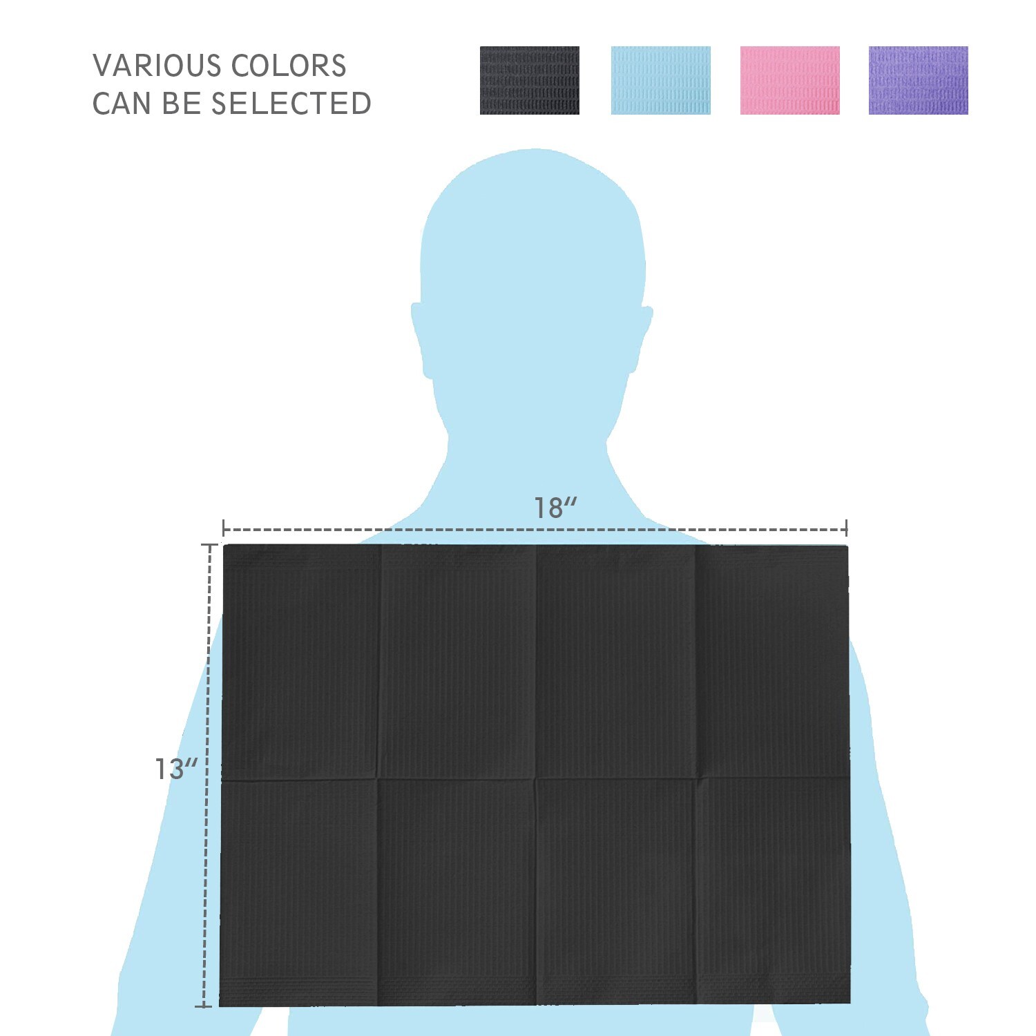 500(4 Bags)Black Disposable Dental Bibs Medical Tattoo Towels Waterproof 13″x18″