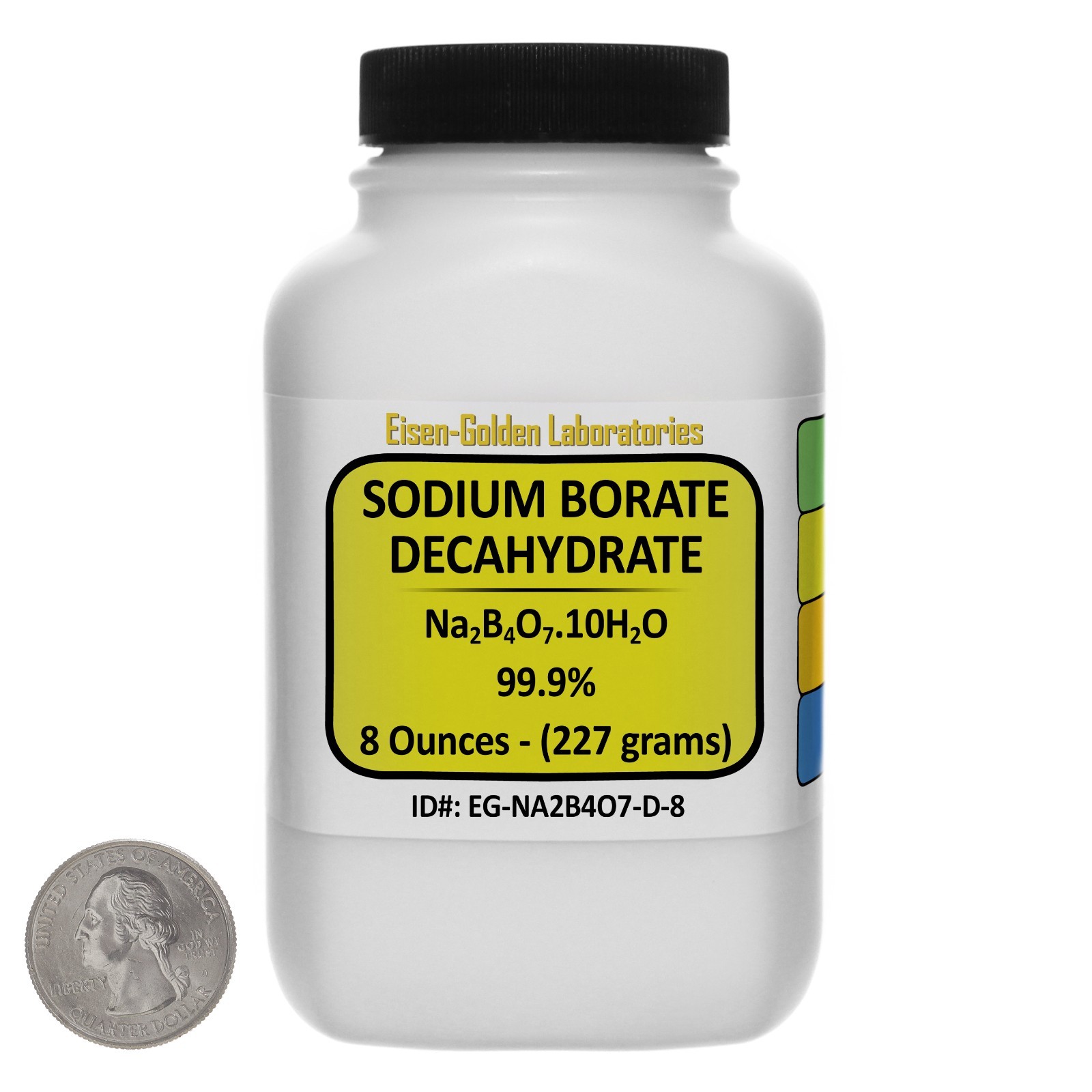 Sodium Borate Decahydrate [Na2B4O7.10H2O] 99.9% ACS Grade 8 Oz in a Bottle USA